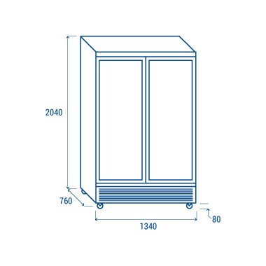 COOL HEAD - Congélateur vertical 1080 litres porte vitrée RFG 1350