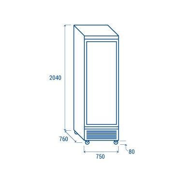 COOL HEAD - Congélateur vertical 560 litres avec porte vitrée