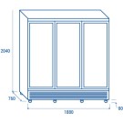 COOL HEAD - Congélateur vertical 1200 litres porte vitrée RFG 1900 B