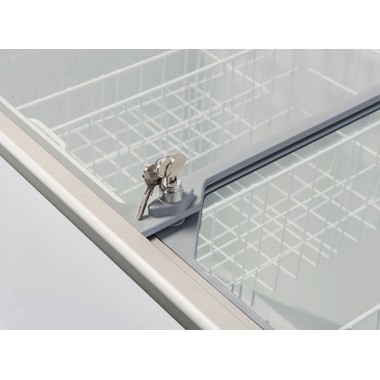 COOL HEAD - Congélateur Coffre de 150 litres couvercle verre coulissant
