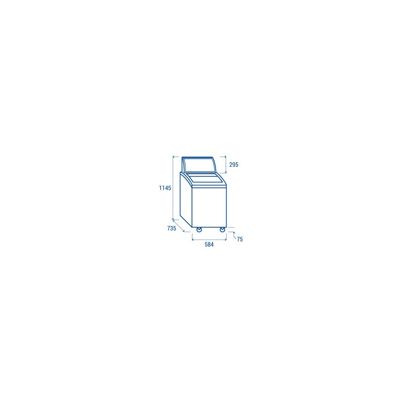 COOL HEAD - Congélateur Coffre de 150 litres couvercle verre coulissant