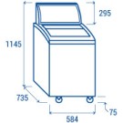 COOL HEAD - Congélateur Coffre de 150 litres couvercle verre coulissant