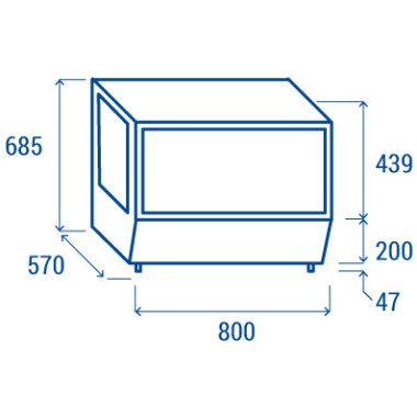COOL HEAD - Vitrine réfrigérée de comptoir 160 litres RC 160SQ