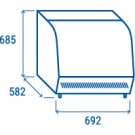 COOL HEAD - Vitrine chauffante de comptoir 120 litres RH 120
