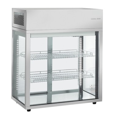 COOL HEAD - Vitrine réfrigérée à verres en libre - service 4 côtés 170 litres