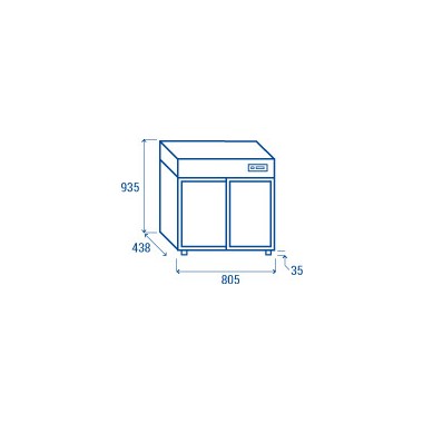 COOL HEAD - Vitrine réfrigérée à verres en libre - service 4 côtés 170 litres