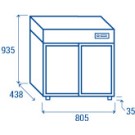 COOL HEAD - Vitrine réfrigérée à verres en libre - service 4 côtés 170 litres