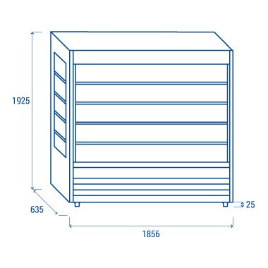 COOL HEAD - Vitrine réfrigérée murale sans portes 1856 mm 2NZ 18