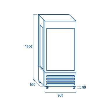 COOL HEAD - Vitrine réfrigérée 600 litres noire VRP 604B