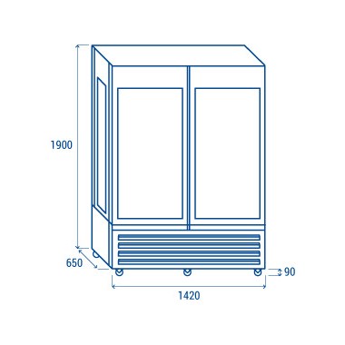 COOL HEAD - Vitrine Réfrigérée 804B - 800 l Noire VRP 804B
