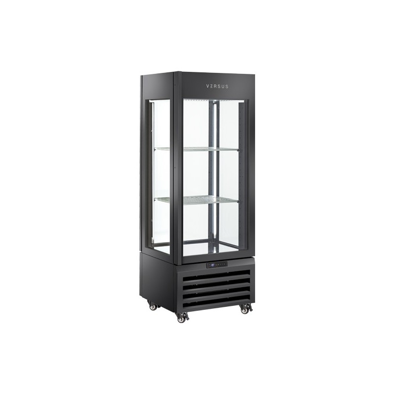 COOL HEAD - Vitrine réfrigérée panoramique 440 l noire RV 404B