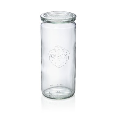 WAS - Pot en verre haut droit- couvercle 1040ml - Lot 6