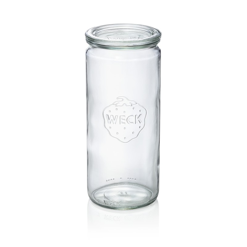 WAS - Pot en verre haut droit- couvercle 1040ml - Lot 6