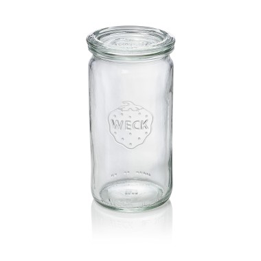 WAS - Pot en verre droit haut + couvercle 340ml - Lot 6
