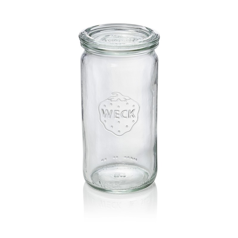 WAS - Pot en verre droit haut + couvercle 340ml - Lot 6