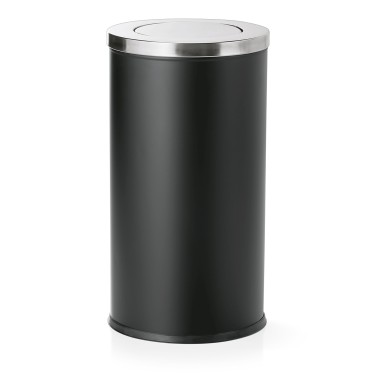 WAS - Poubelle acier noire Ø37cm h71cm