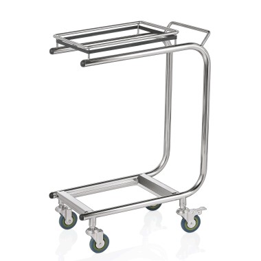 WAS - Chariot à roulettes pour sacs poubelle - 51 x 35 x 80 cm