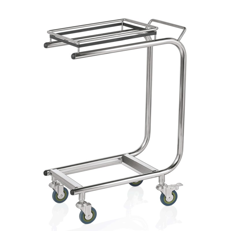 WAS - Chariot à roulettes pour sacs poubelle - 51 x 35 x 80 cm