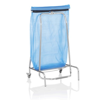 WAS - Porte sac poubelle 2 roues freins h 95cm