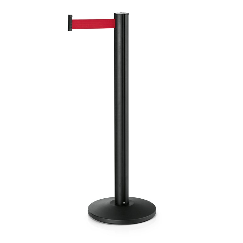 WAS - Poteau de barrière h105cm sangle 3m rouge
