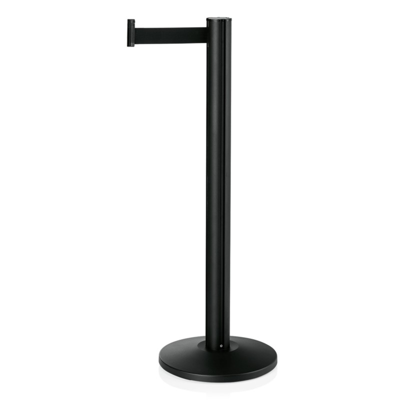 WAS - Poteau de barrière h105cm sangle 3m noir