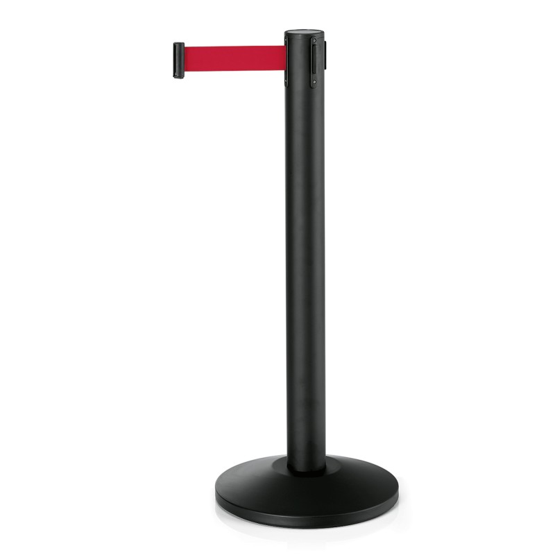 WAS - Poteau de barrière h95cm sangle 4.5m rouge