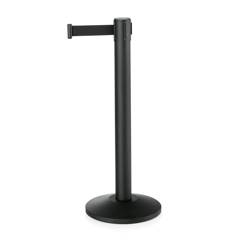 WAS - Poteau de barrière h95cm sangle 4.5m noir