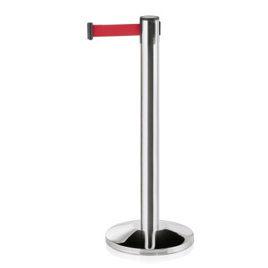 WAS - Poteau de barrière h95cm sangle rouge 4.5m