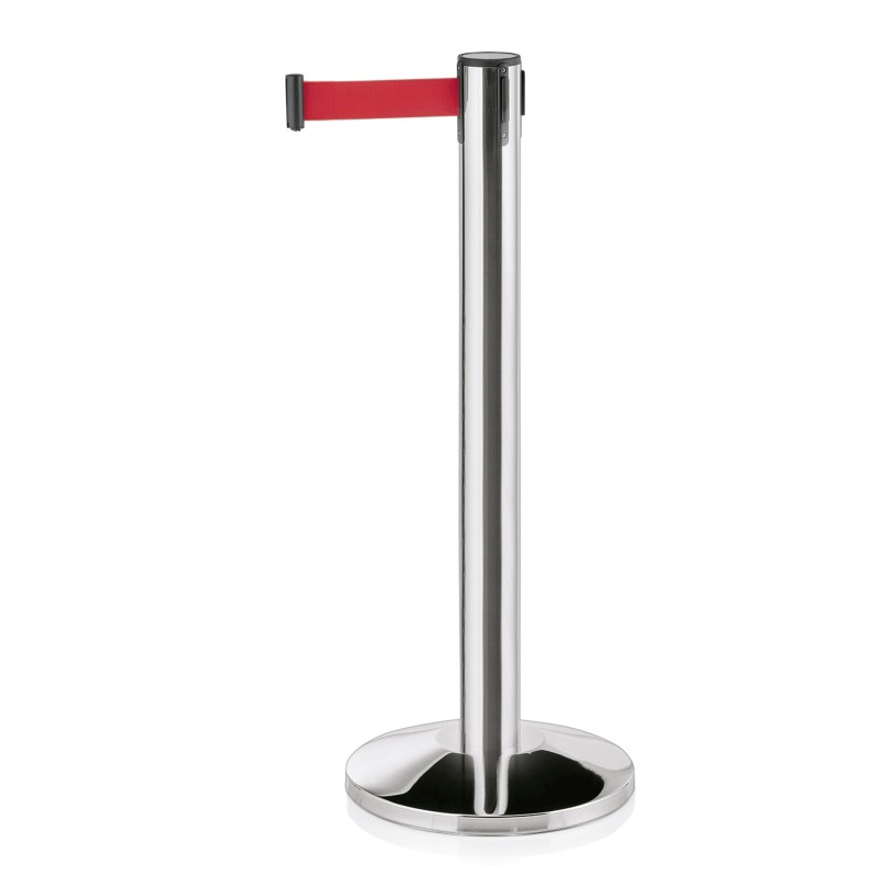 WAS - Poteau de barrière h95cm sangle rouge 4.5m