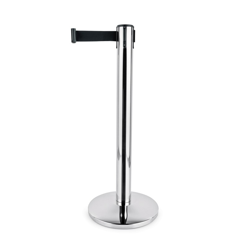 WAS - Poteau de barrière h95cm sangle noire 4.5m