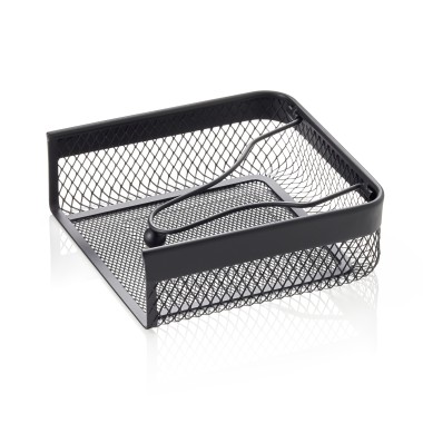 WAS - Porte-serviettes en fer noir a plat- 19 x 19 x 6.5 cm