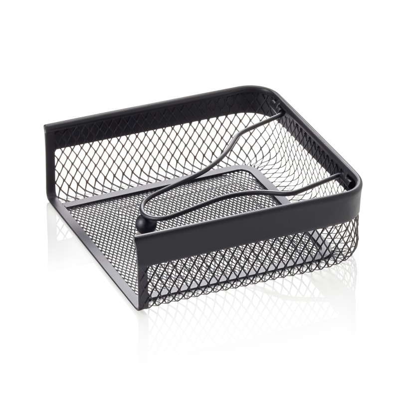 WAS - Porte-serviettes en fer noir a plat- 19 x 19 x 6.5 cm
