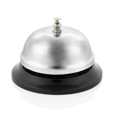 WAS - Cloche sonnette de réception bois chromé Ø8.5cm