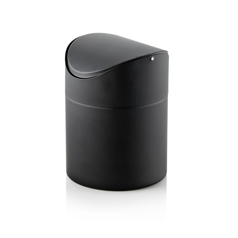 WAS - - Poubelle de table à couvercle noire Ø12cm