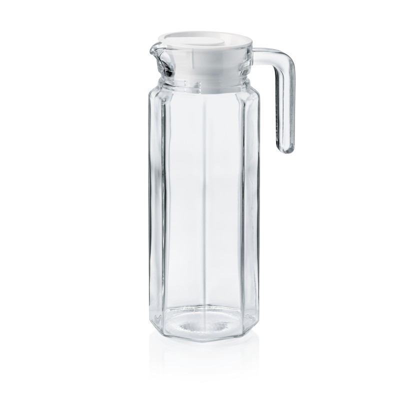 WAS - Pichet carafon en verre avec couvercle 1l - Lot 12