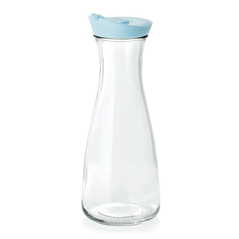 WAS - Carafe verre à couvercle bleu 1l - Lot 12