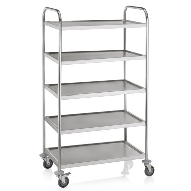 WAS - Chariot de service 5 étagères - 85 x 53 x 154 cm