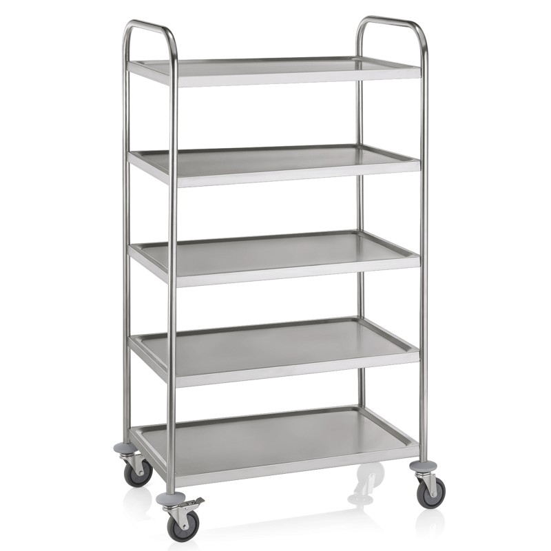 WAS - Chariot de service 5 étagères - 85 x 53 x 154 cm