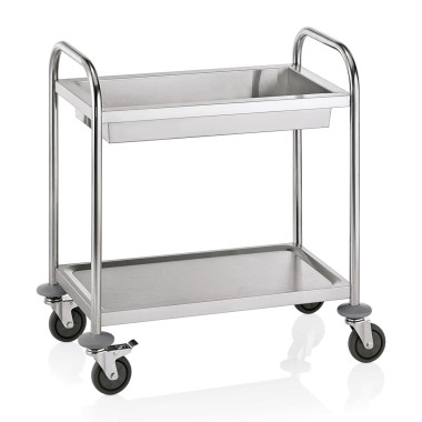 WAS - Chariot à débarrasser 2 niveaux - 70 x 47 x 81 cm