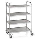 WAS - Chariot de service 4 niveaux - 85 x 53 x 125 cm
