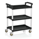 WAS - Chariot de service noir 3 niveaux- 82 x 41 x 95 cm