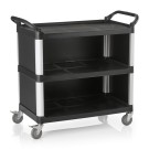 WAS - Chariot de service noir acier polypro. 103,5 x 50,5 x 95,5 cm