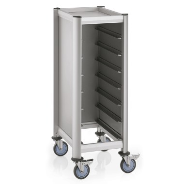 WAS - Chariot porte plateaux GN alu. - 60.5 x 44.5 x 125 cm