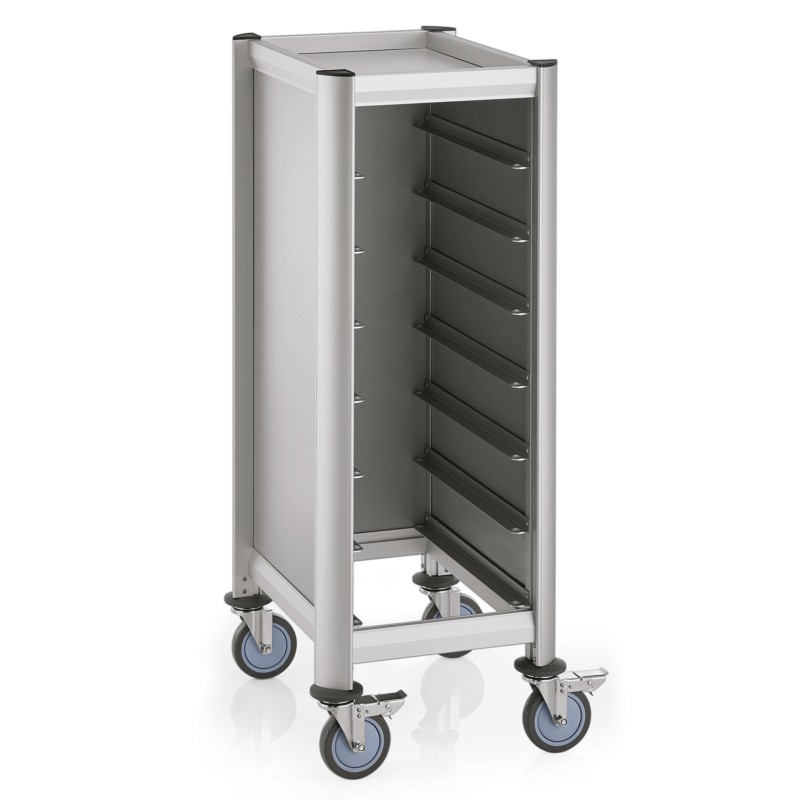 WAS - Chariot porte plateaux GN alu. - 60.5 x 44.5 x 125 cm