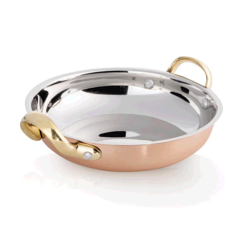 WAS - Plat de service acier chromé laiton Ø18cm