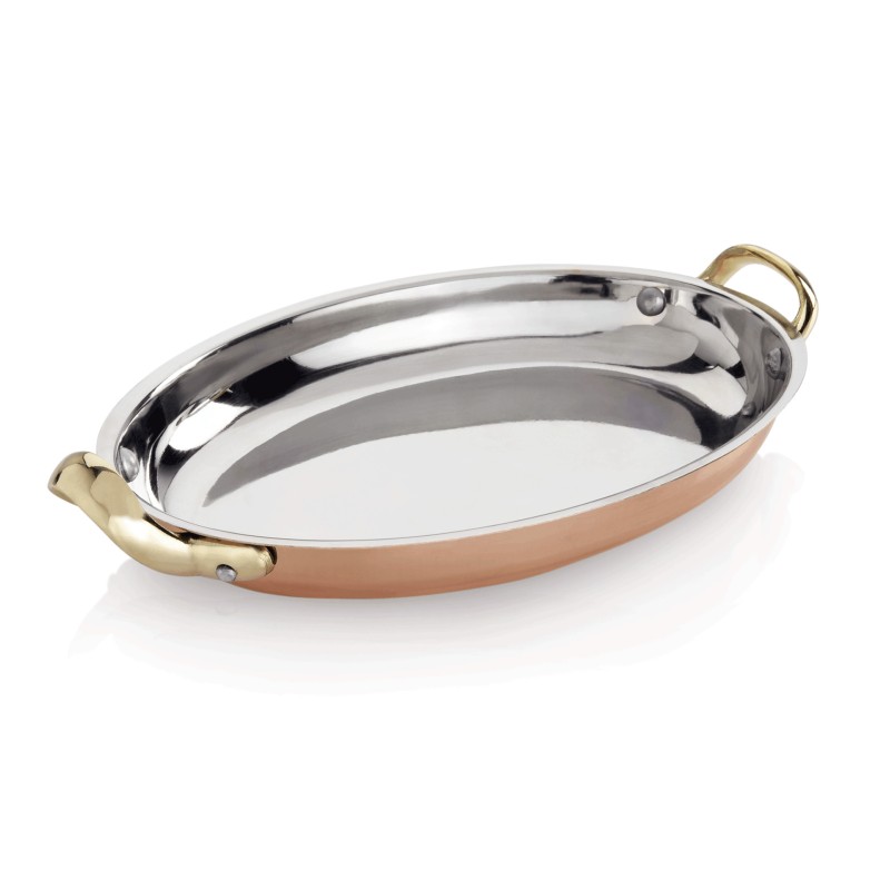 WAS - Plat de service acier laiton Ø22cm -