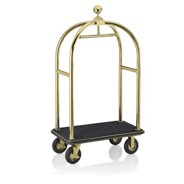 WAS - Chariot à bagages  doré fond noir 2 roues fixes-