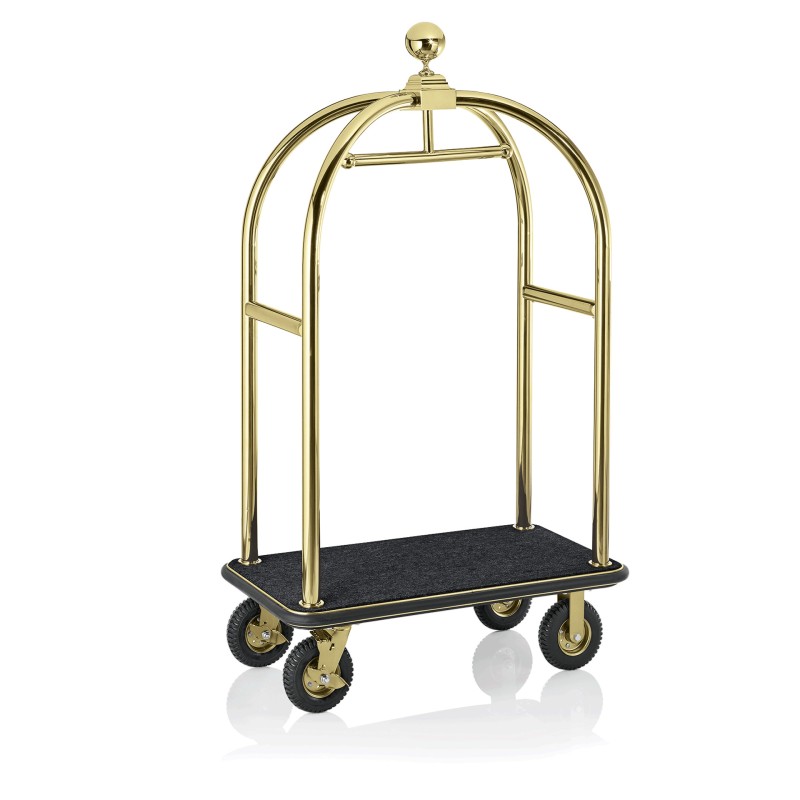 WAS - Chariot à bagages  doré fond noir 2 roues fixes-
