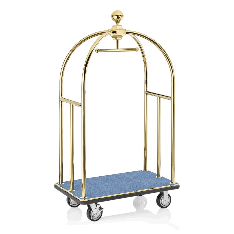 WAS - Chariot à bagages fond bleu - 112 x 61 x 186 cm