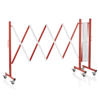 WAS -Barrière extensible aluminium 4m rouge et blanc